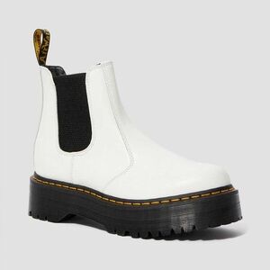 Dr. Martens 2976 Quad Smooth Leather Platform Chelsea Boots - White (US 6/UK 4)